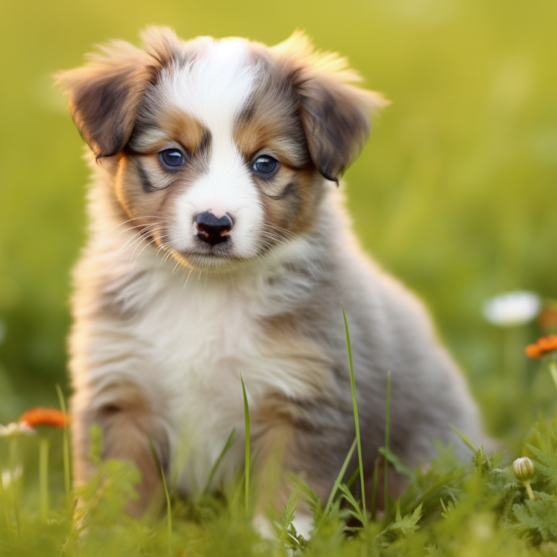 merle Aussiechon puppy